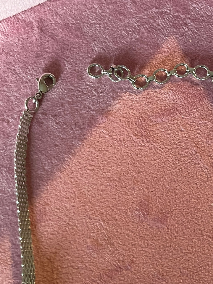 Scintillating Faux Diamond & Crystal Stone Necklace Set - Timeless Glamour