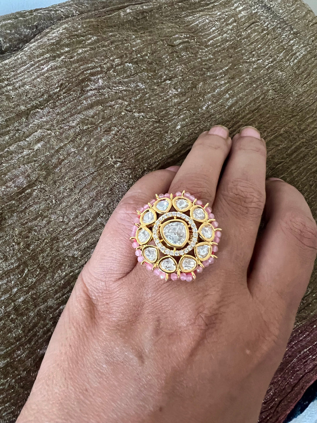 Bridal Uncut Kundan Ring