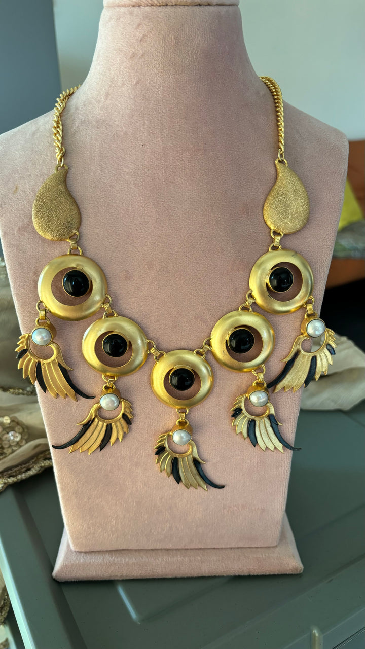 Winged Paisley Statement Necklace