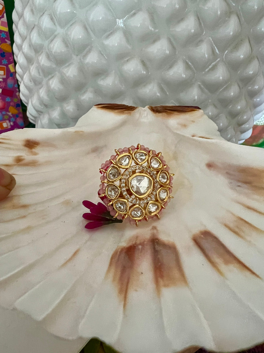 Bridal Uncut Kundan Ring