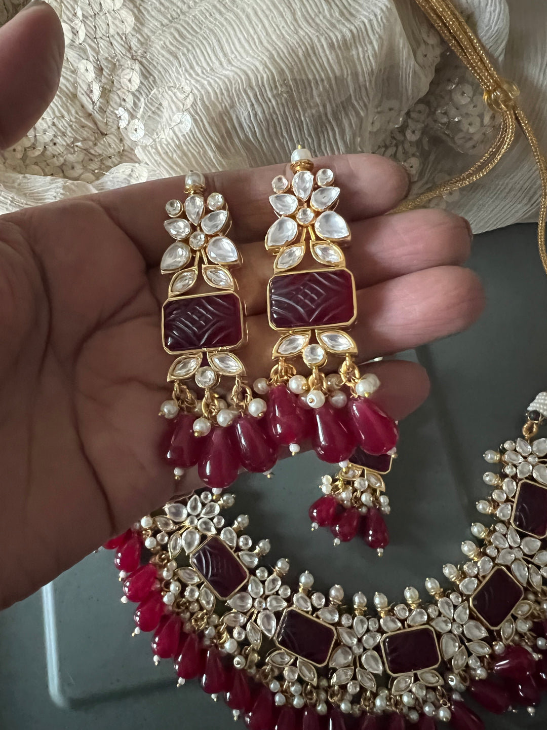 Royal Bridal Choker Necklace with Earrings and Maangtikka
