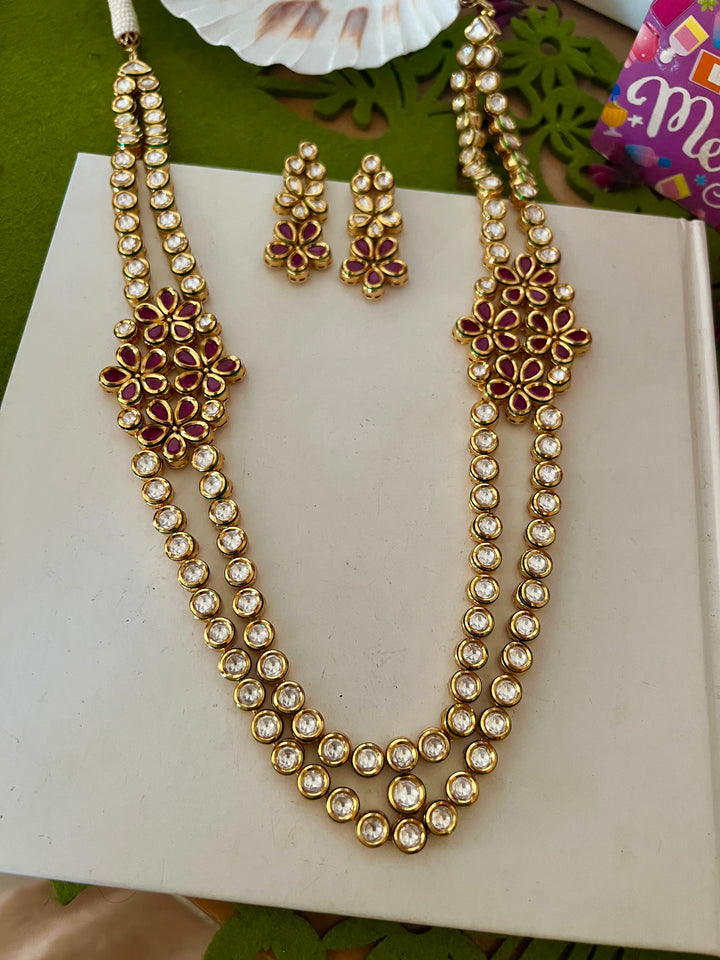 Bikaneri Kundan Necklace with Earrings