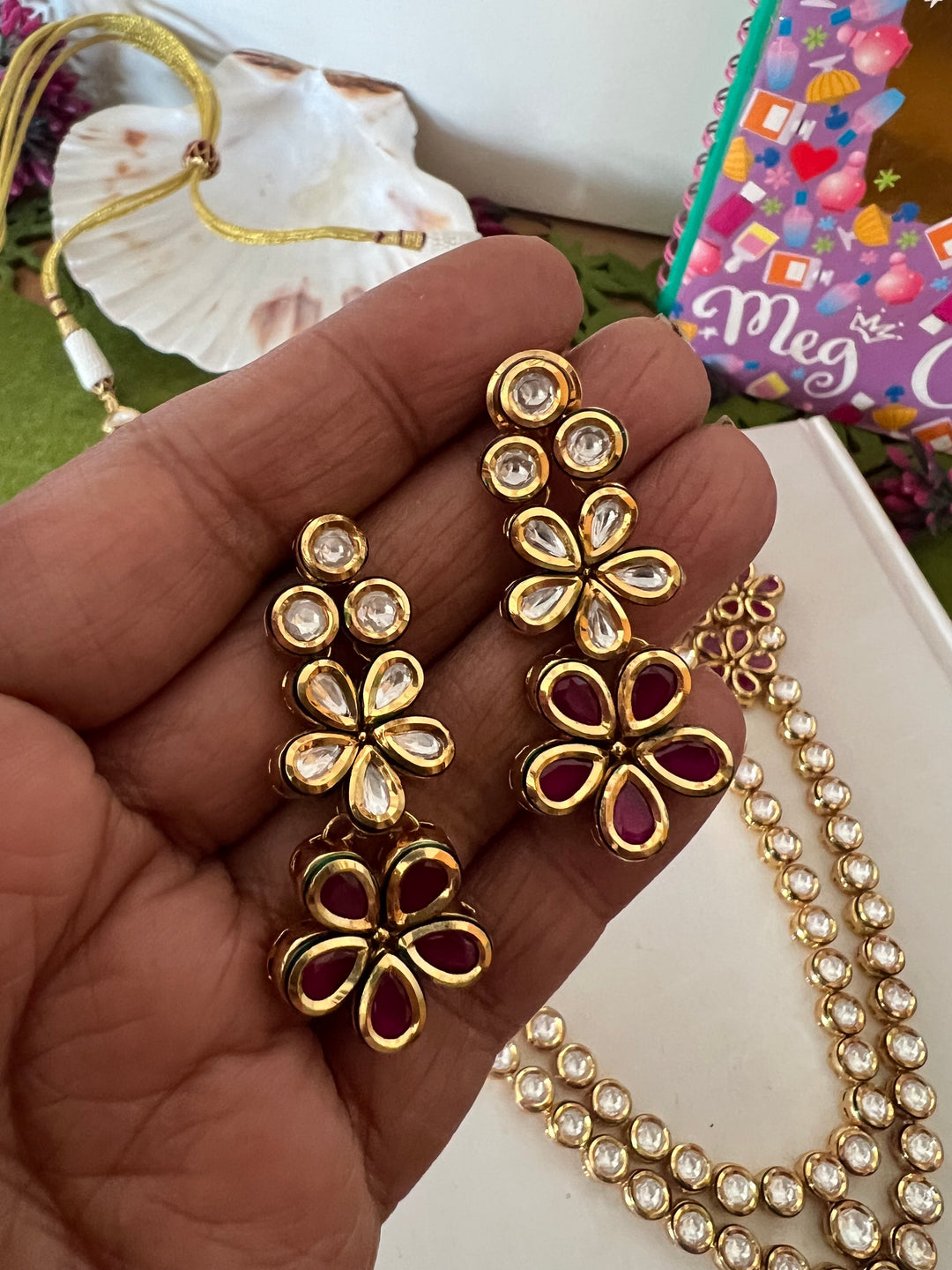 Bikaneri Kundan Necklace with Earrings