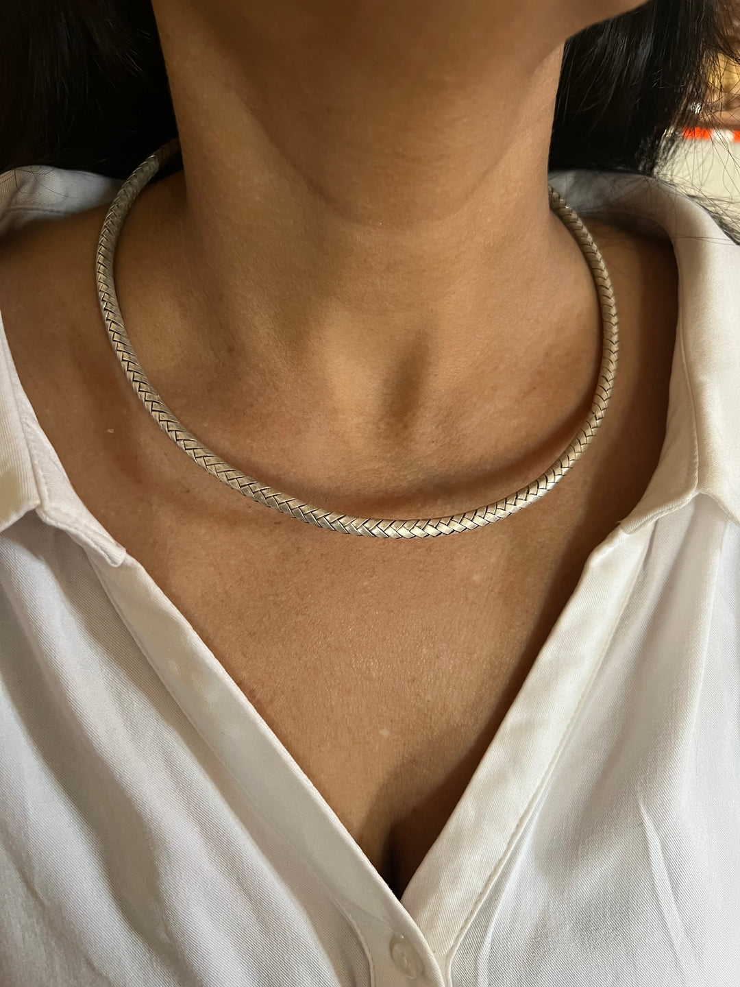 Pure 925 Silver Statement Hasli Necklace