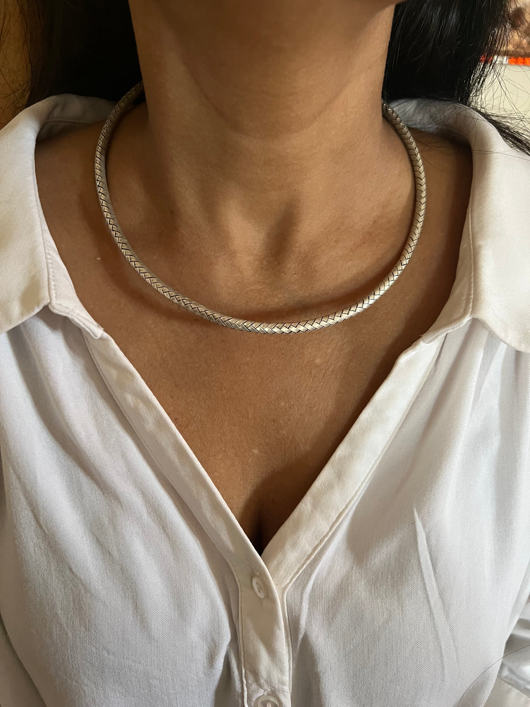 Pure 925 Silver Statement Hasli Necklace