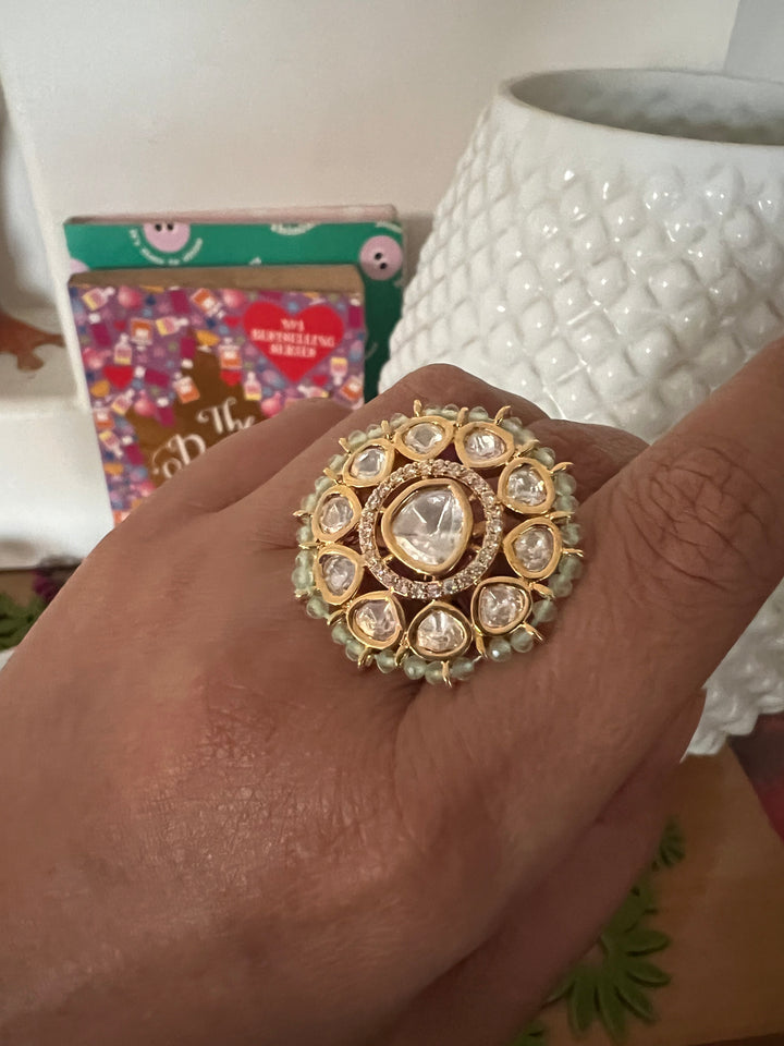 Bridal Uncut Kundan Ring