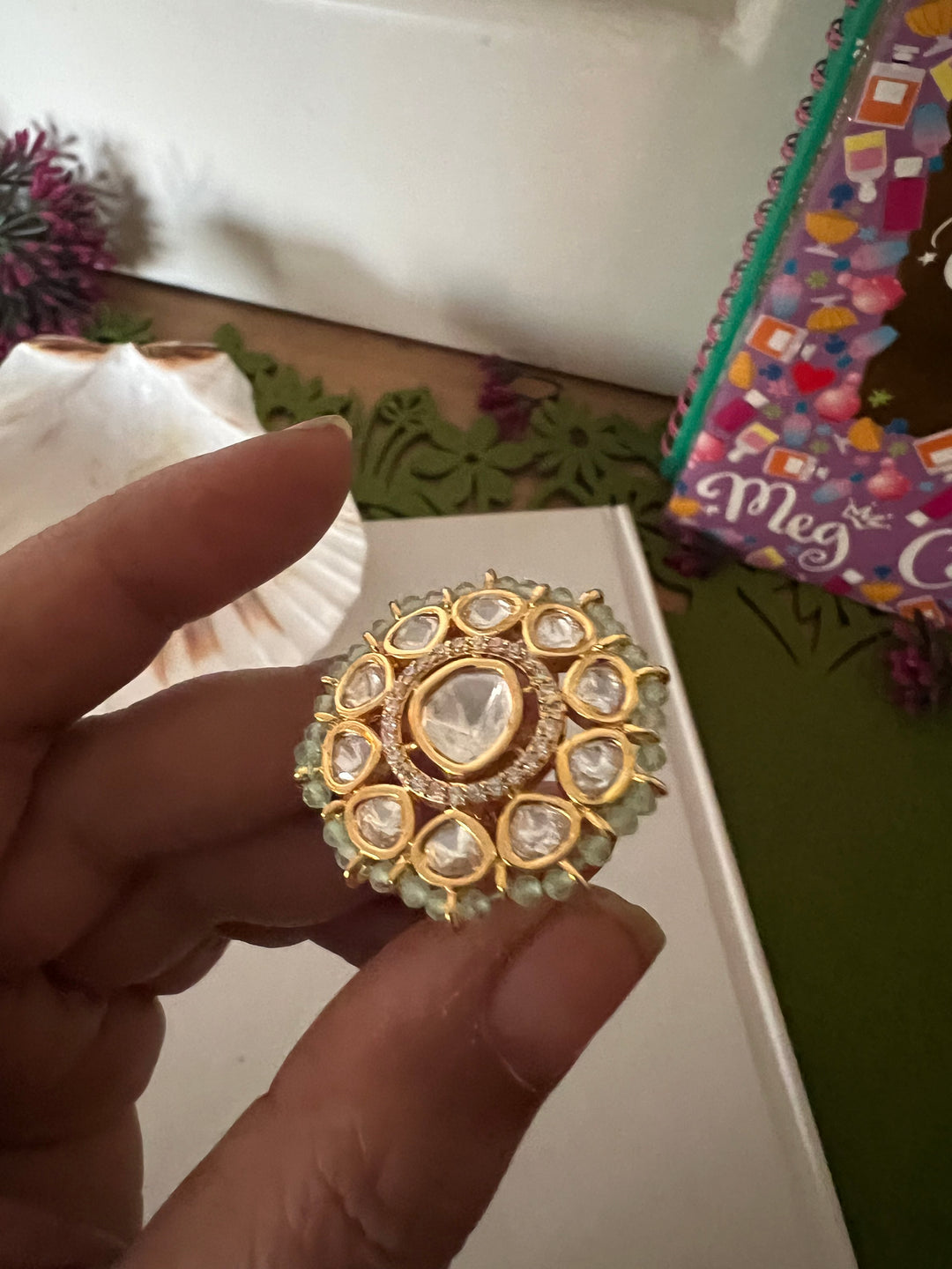 Bridal Uncut Kundan Ring