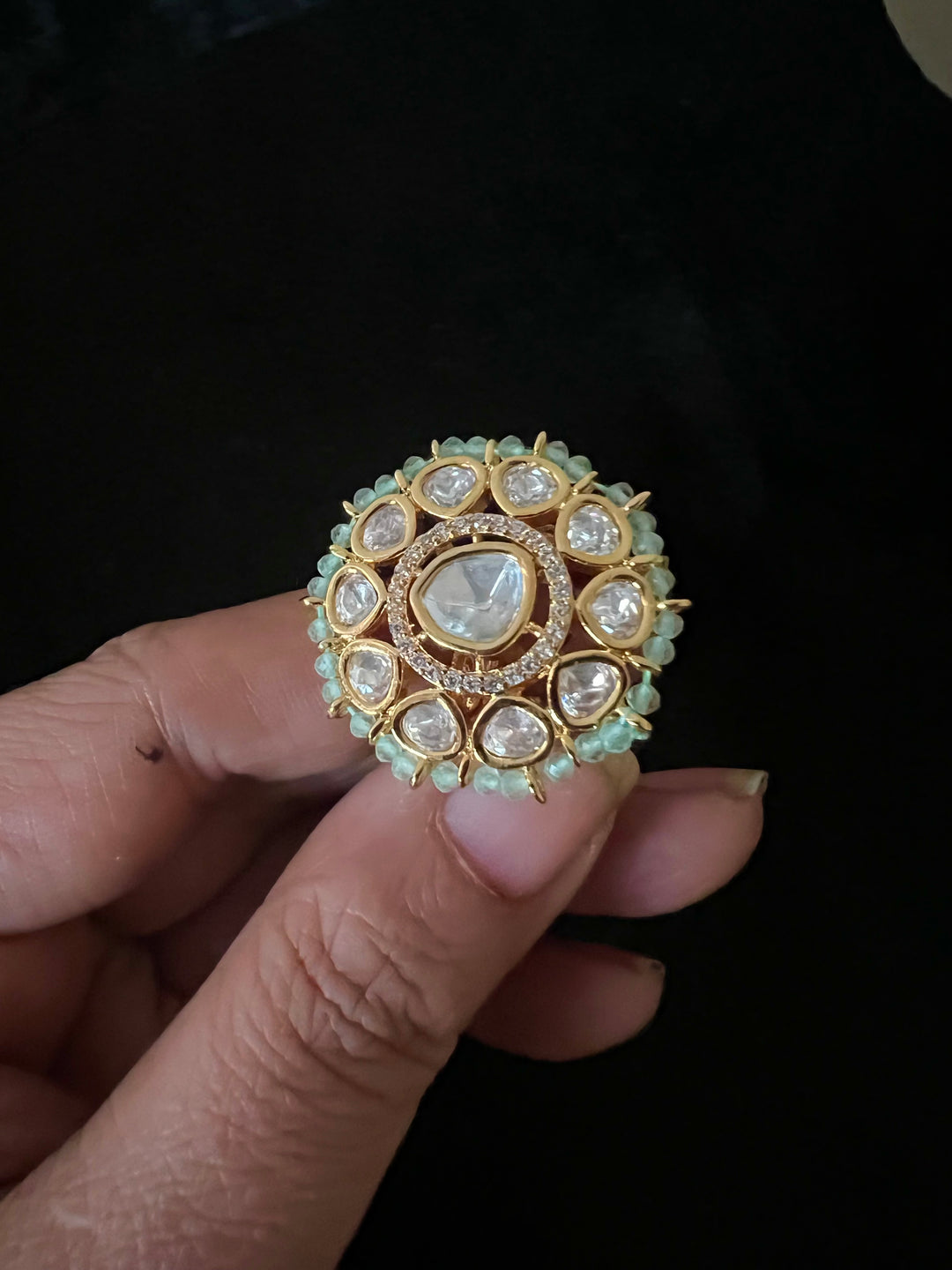 Bridal Uncut Kundan Ring