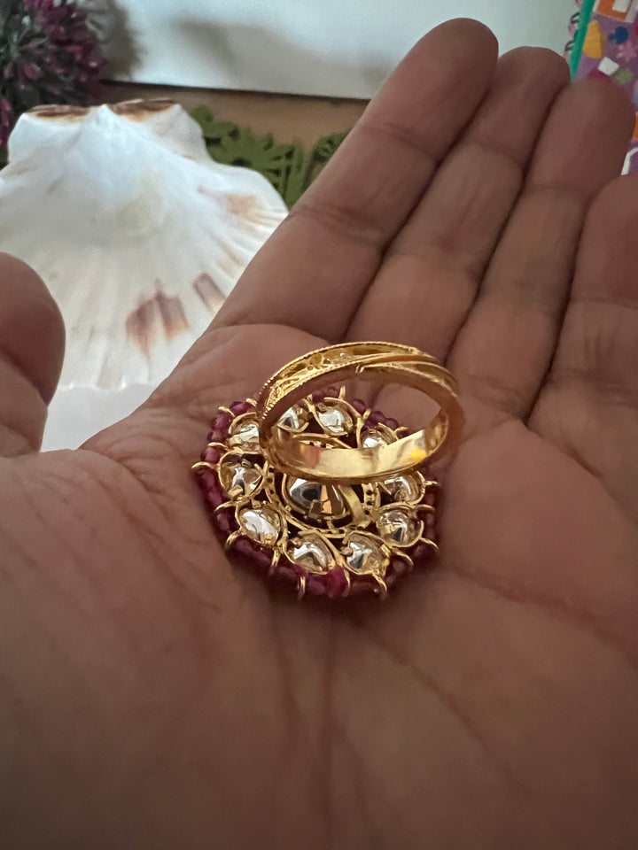 Bridal Uncut Kundan Ring