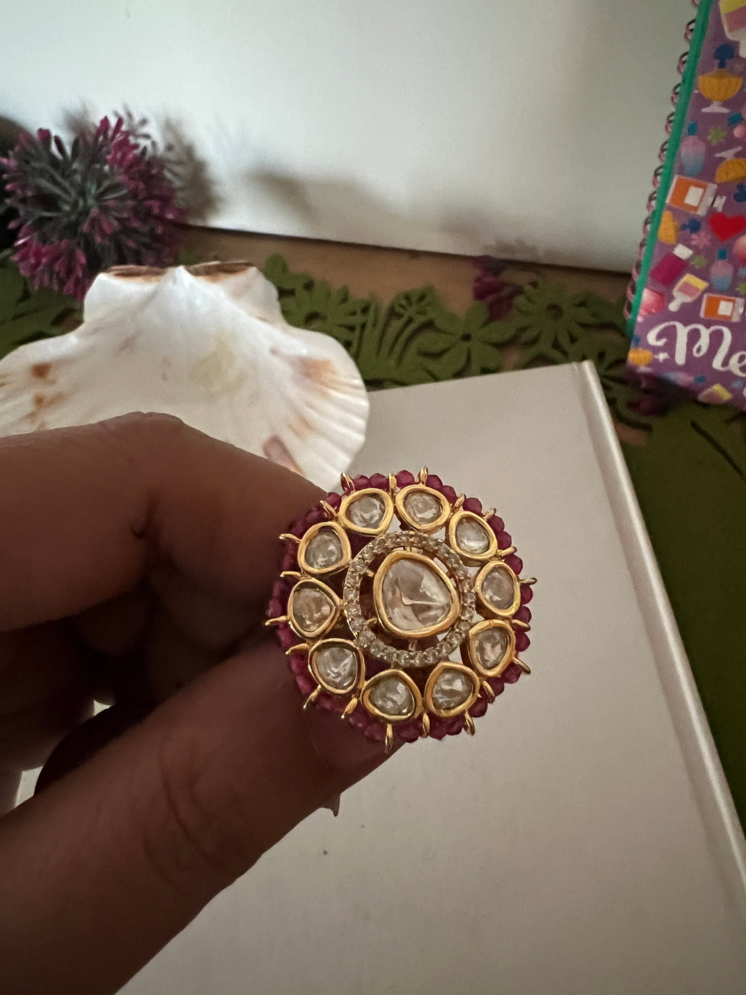 Bridal Uncut Kundan Ring