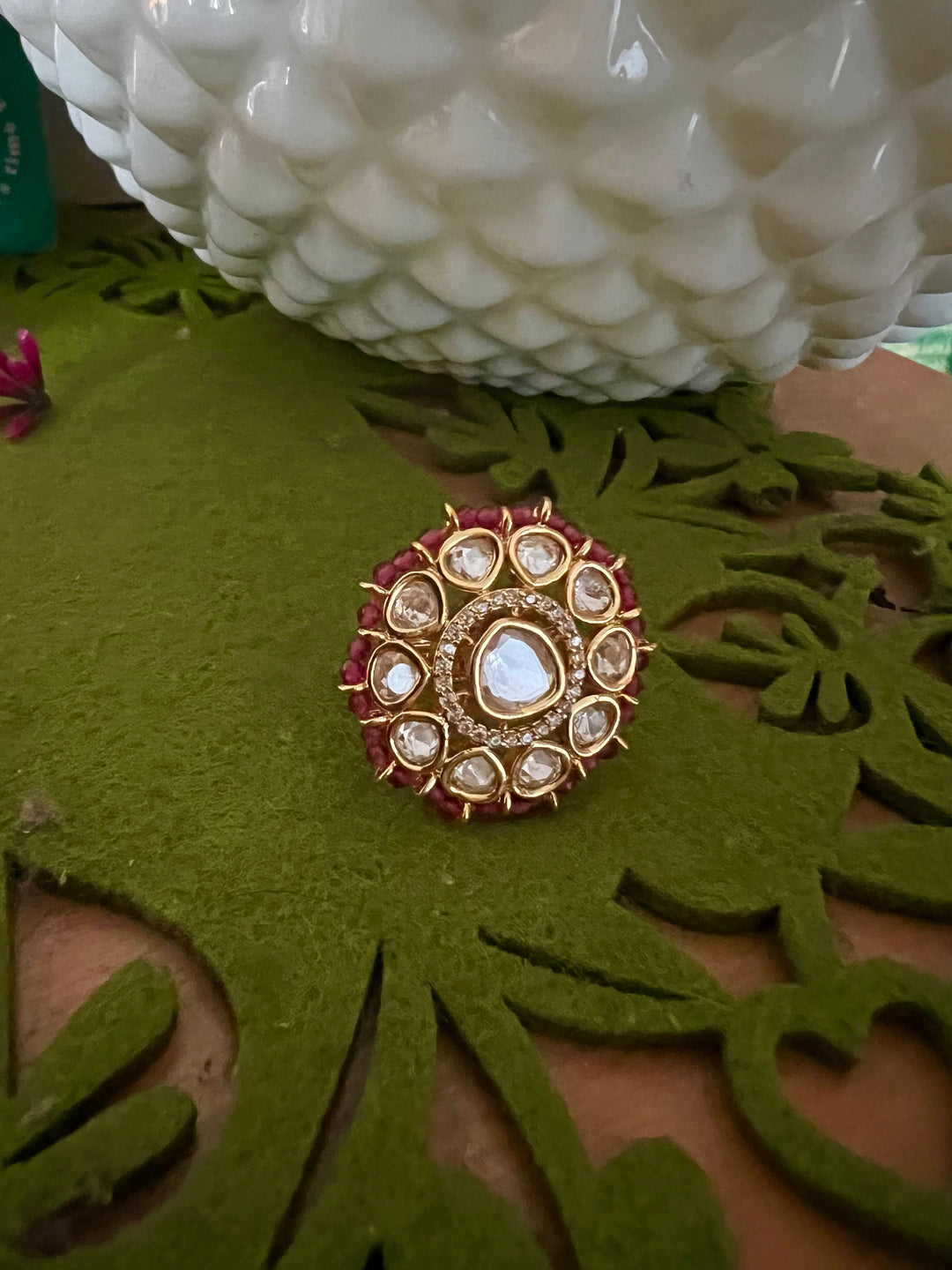 Bridal Uncut Kundan Ring