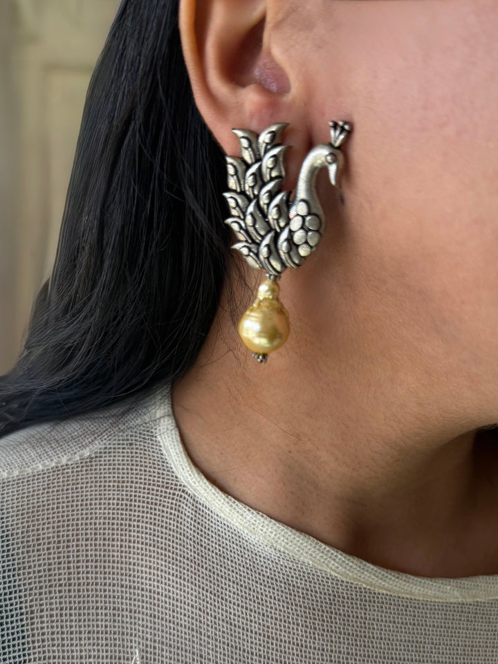 Statement Shell Drop Mayura Earrings
