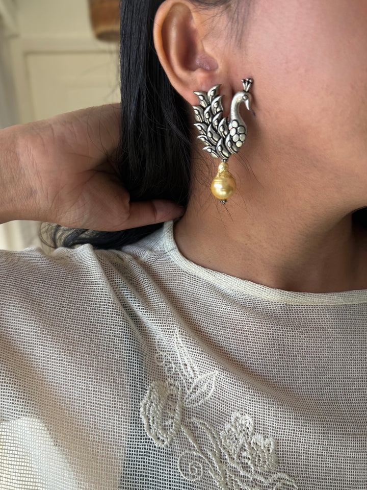 Statement Shell Drop Mayura Earrings