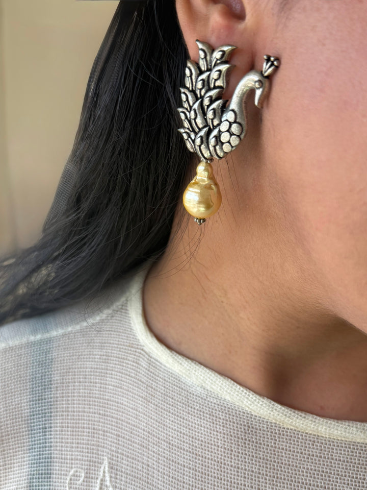 Statement Shell Drop Mayura Earrings