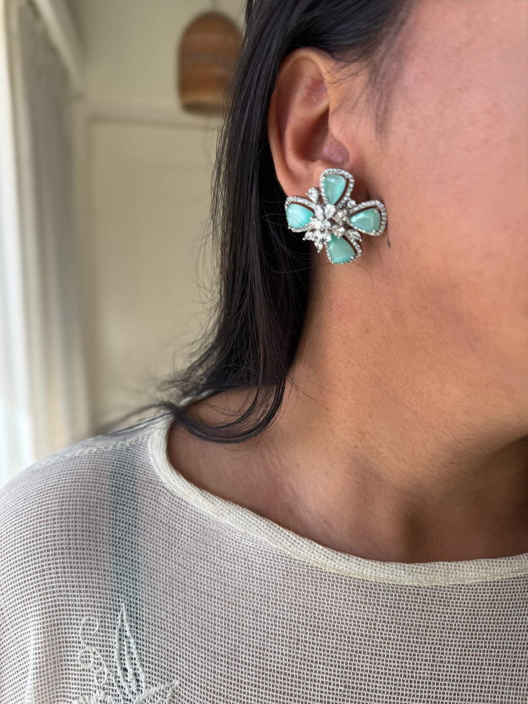 Mint Green CZ Studs