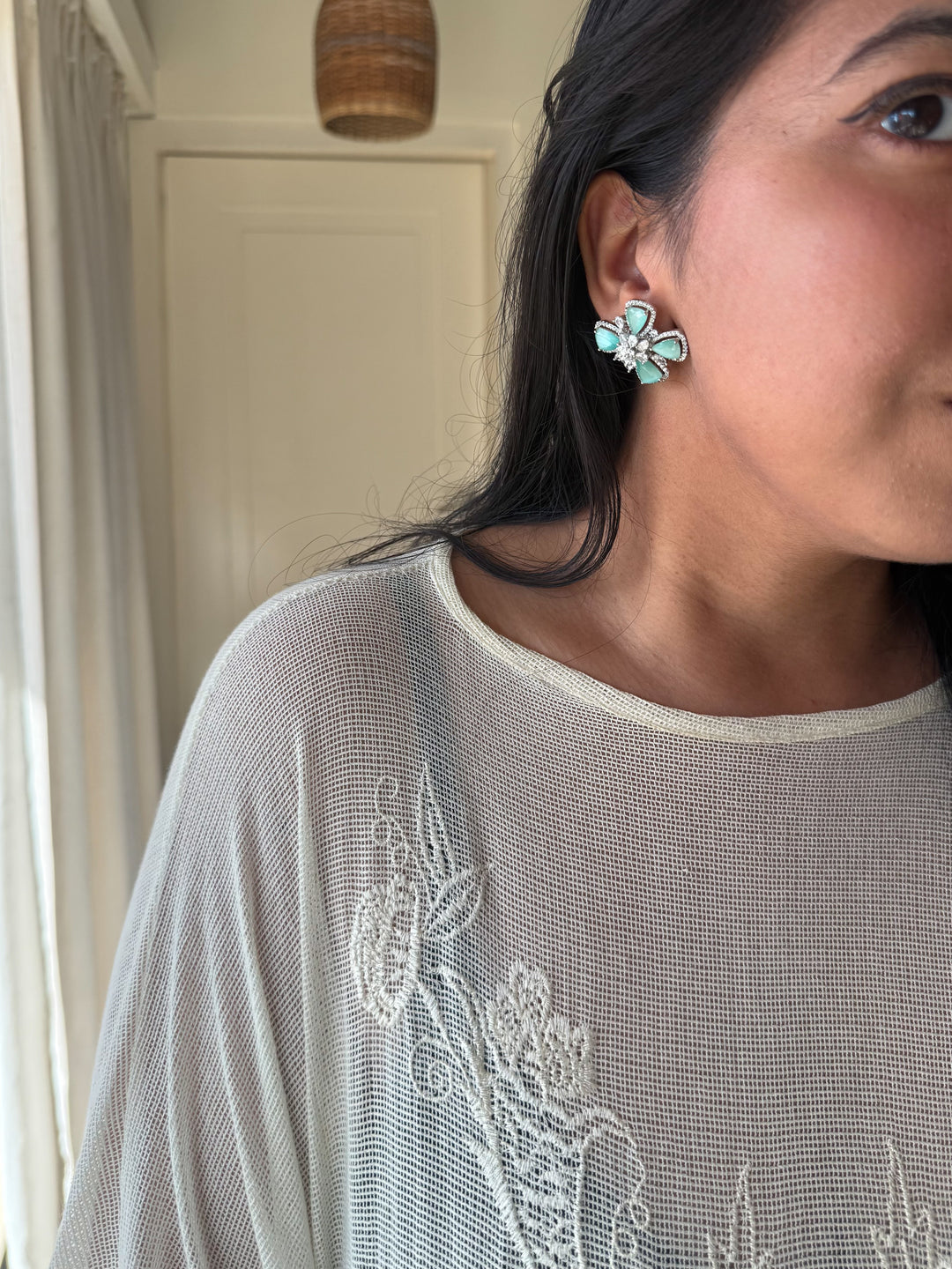 Mint Green CZ Studs