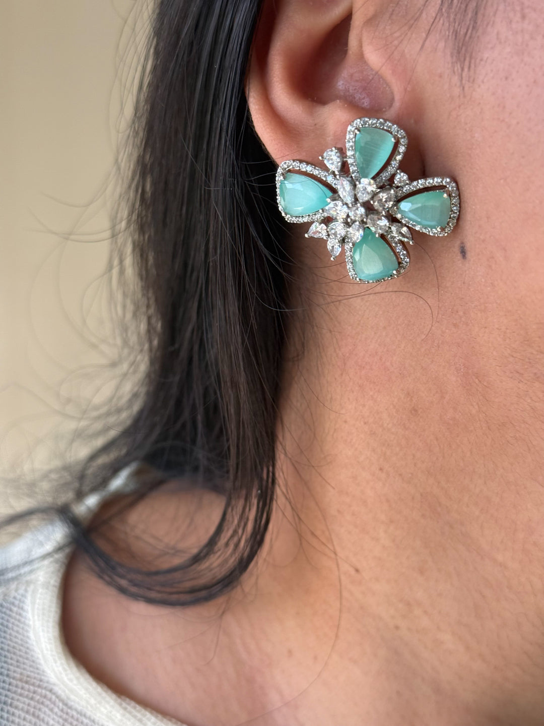 Mint Green CZ Studs