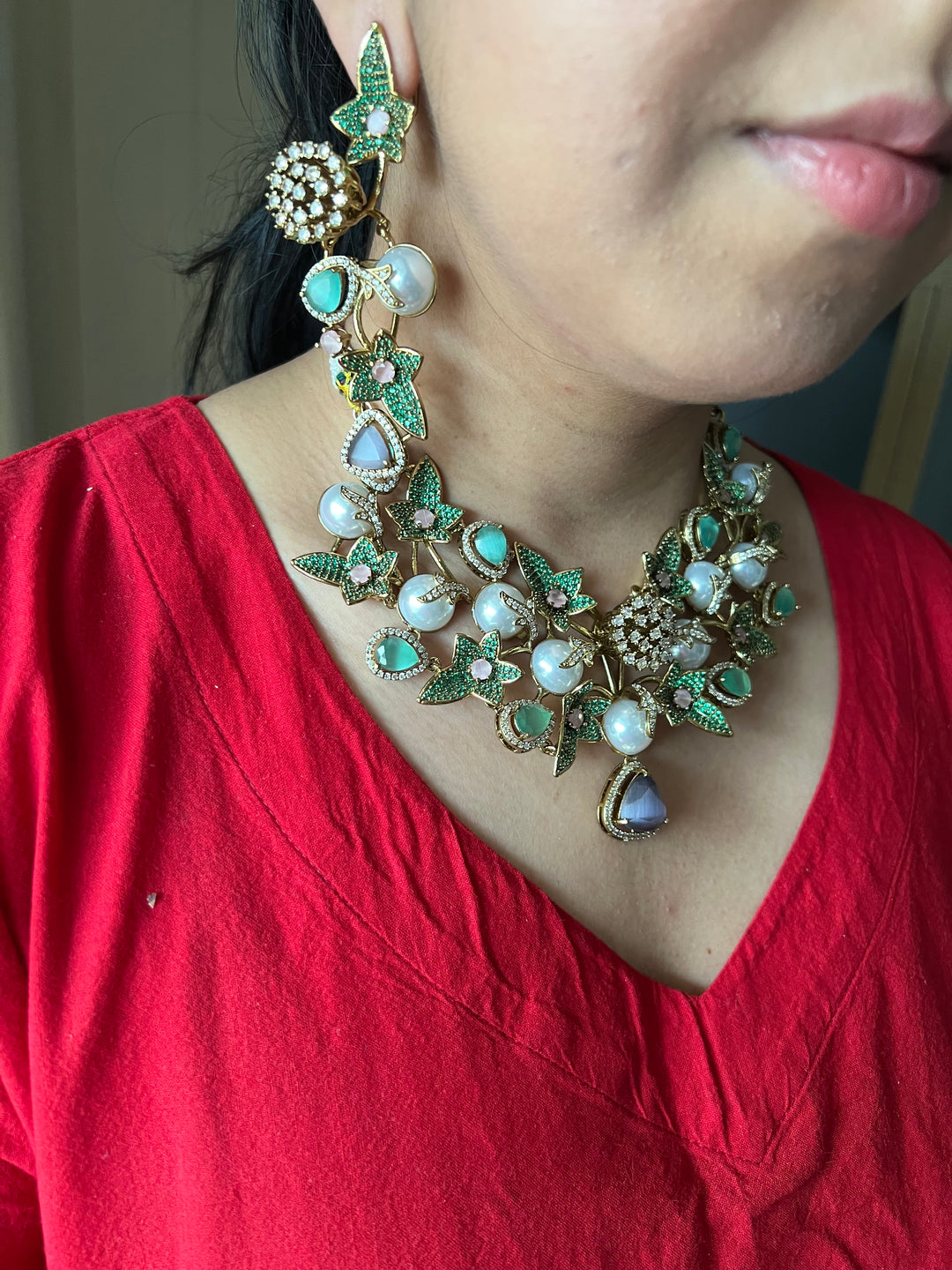 Designer Necklace with Statement Long Earrings - Unmatched Quality and Style