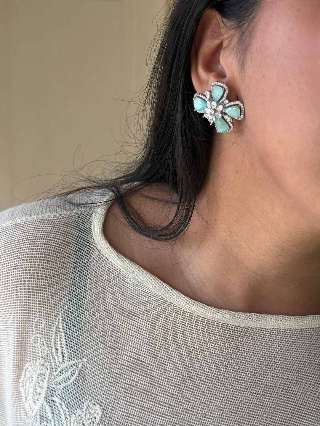 Mint Green CZ Studs