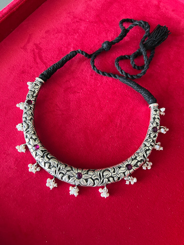 Pure 925 Silver Hasli Necklace