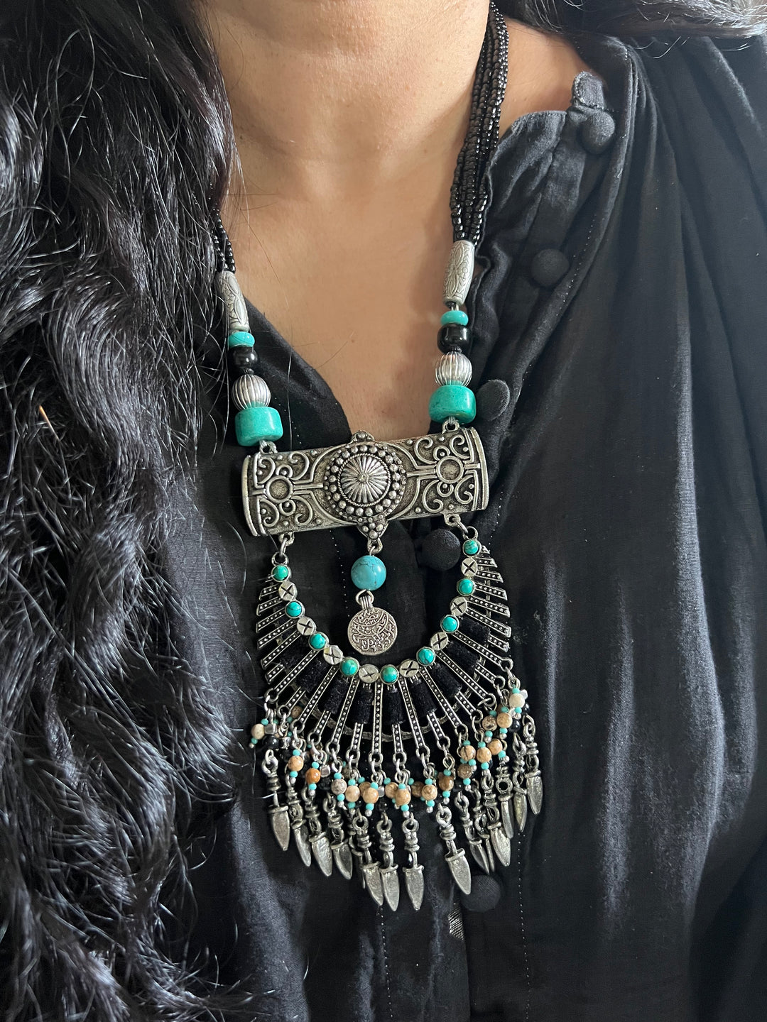 Statement Tribal Pendant Necklace