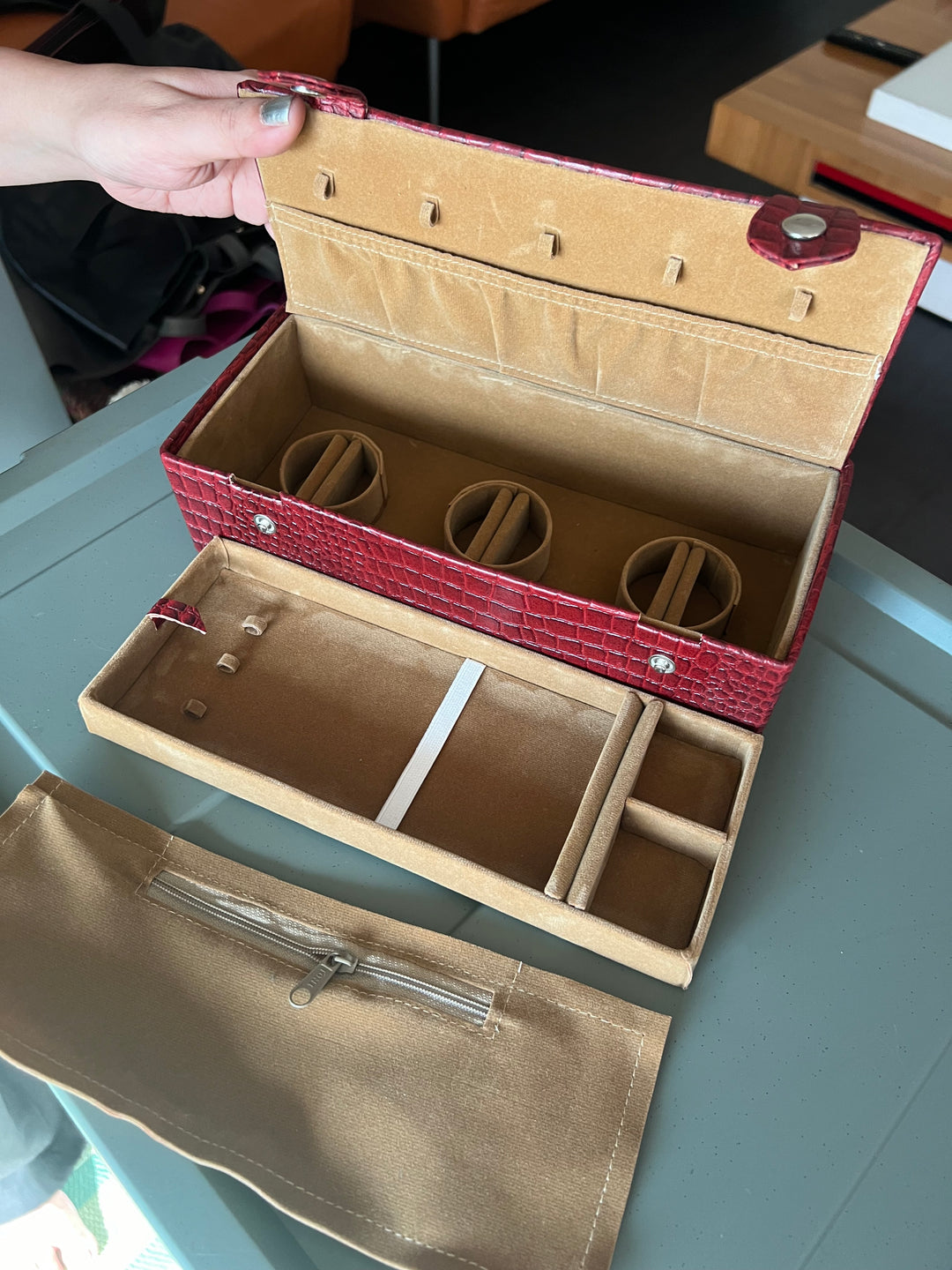 Leather Jewelry Box/ Travel Jewelry Box