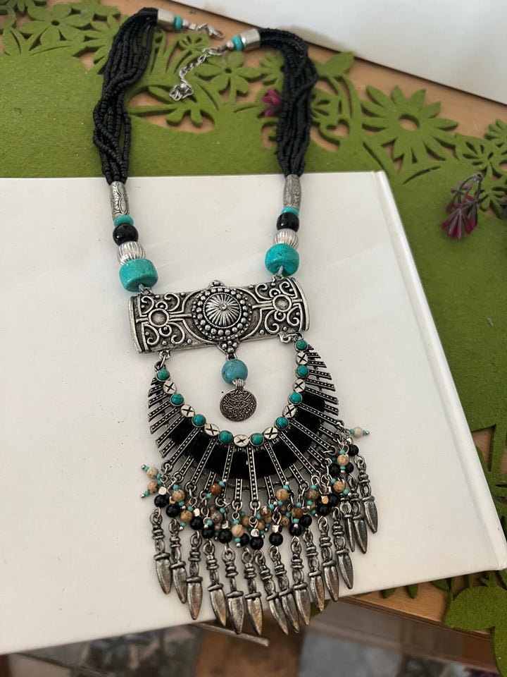 Statement Tribal Pendant Necklace