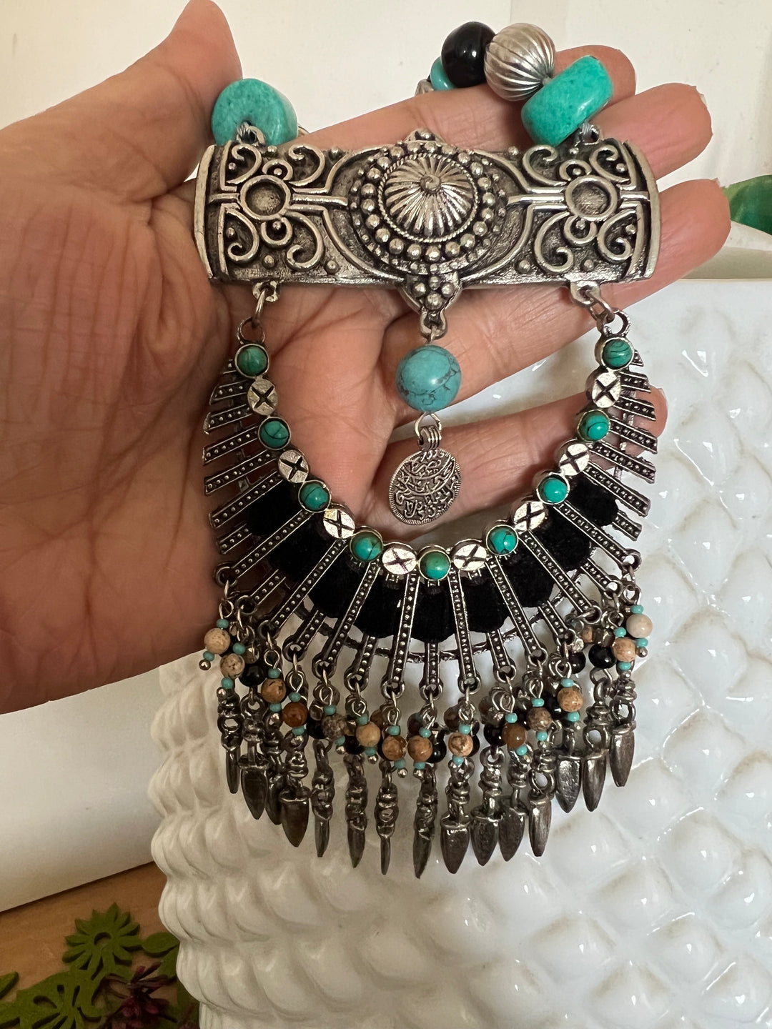 Statement Tribal Pendant Necklace