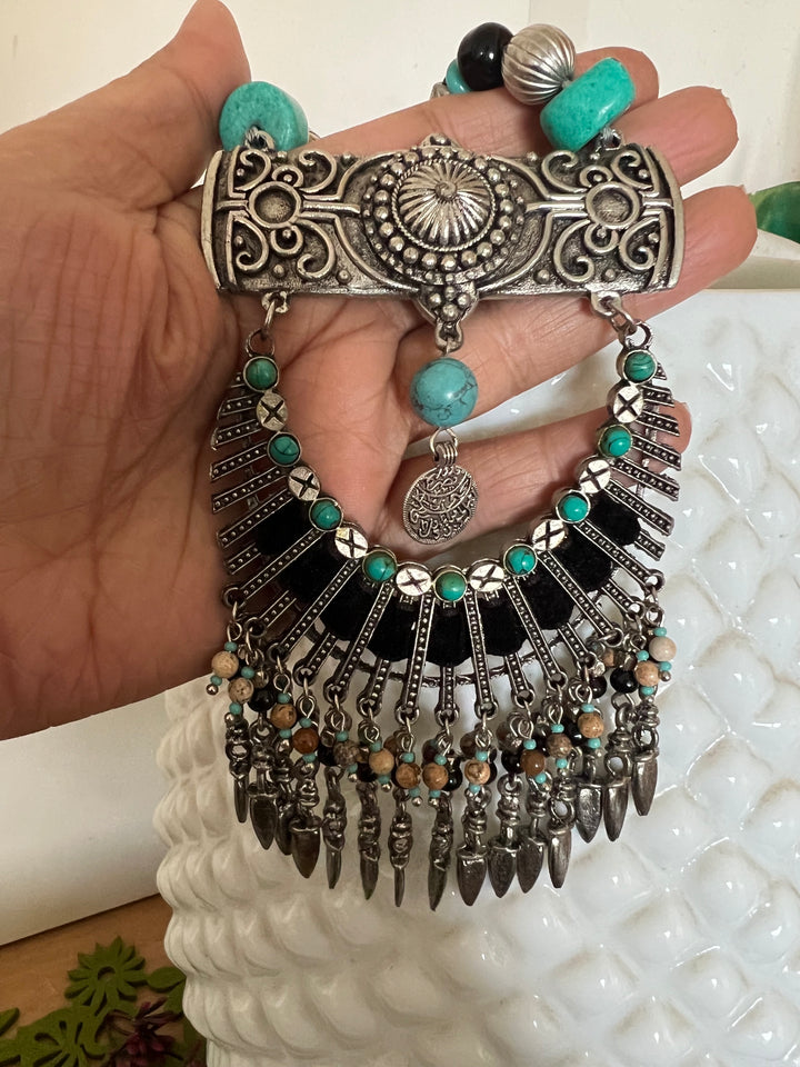 Statement Tribal Pendant Necklace
