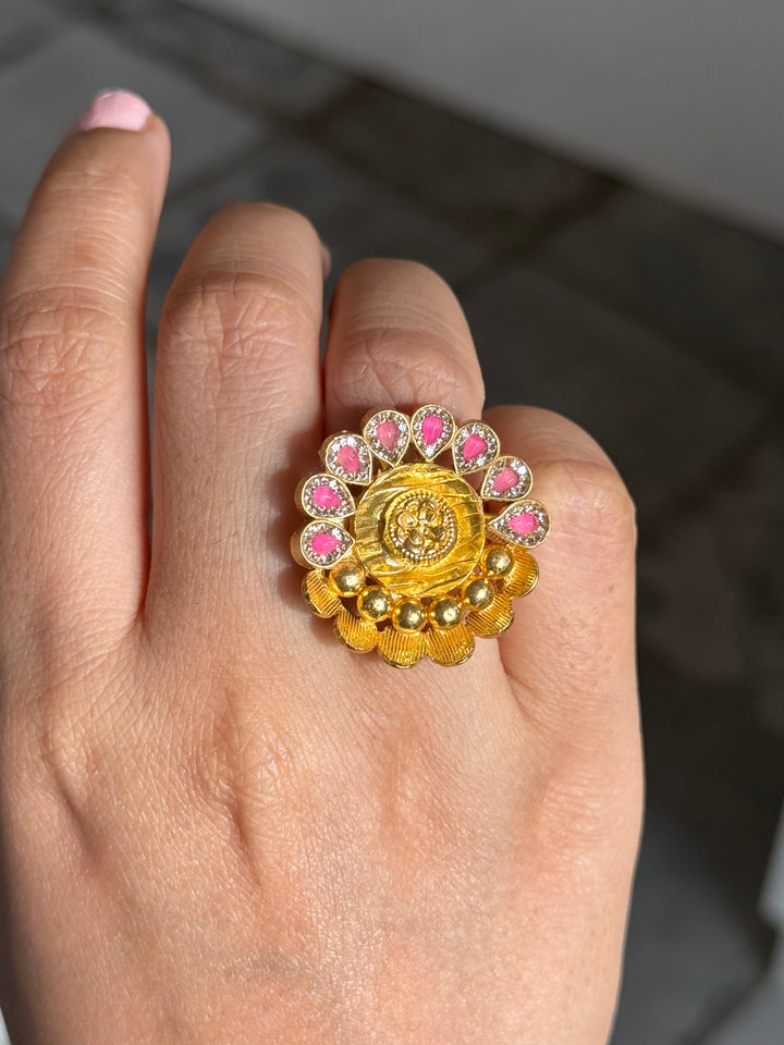 925 Silver Antique CZ Handmade Ring | Adjustable | SHIVKA
