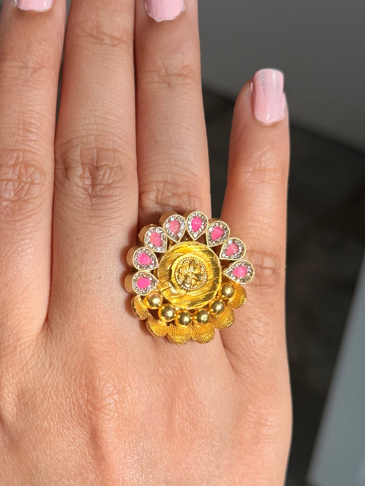 925 Silver Antique CZ Handmade Ring | Adjustable | SHIVKA