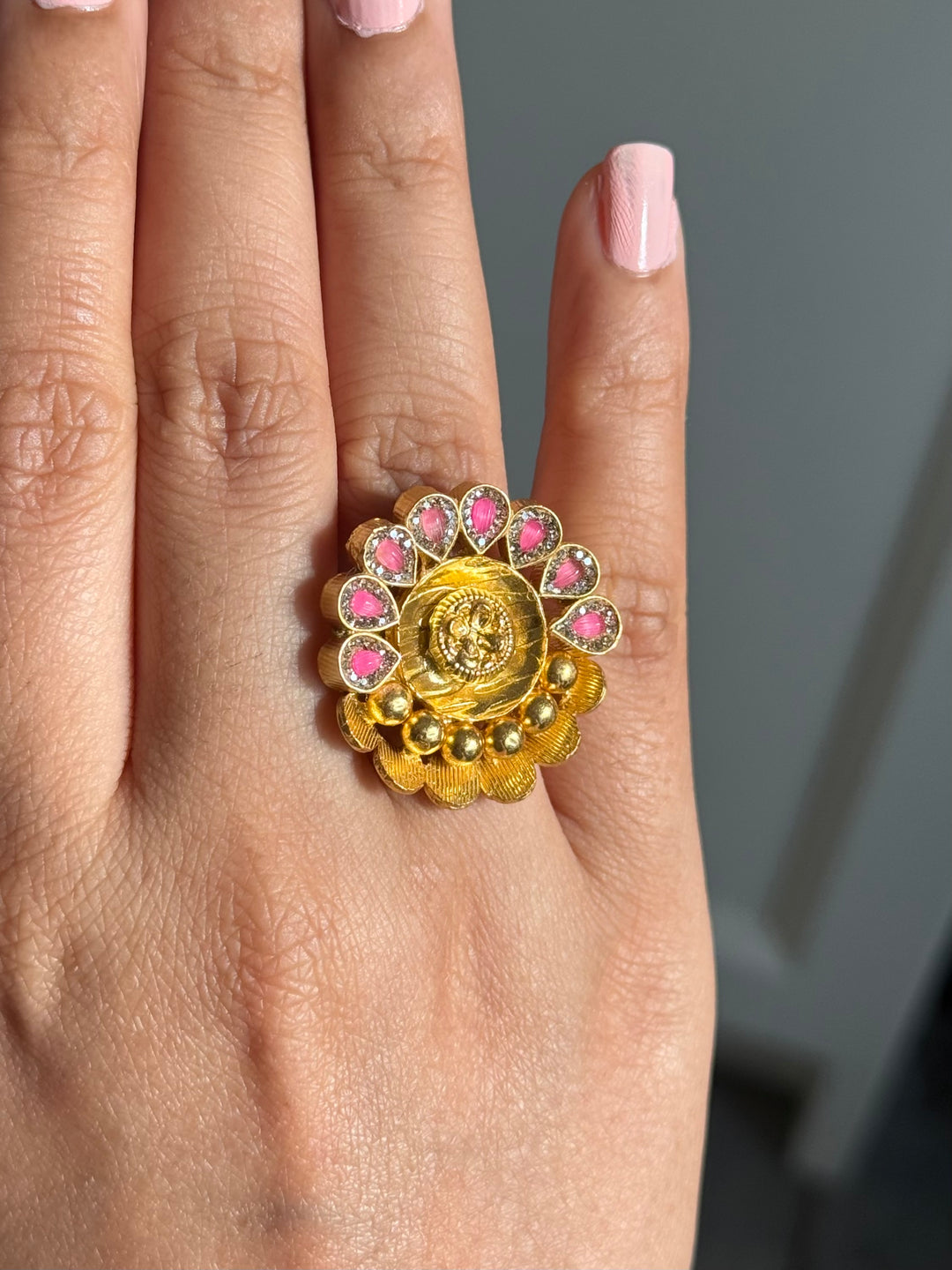 925 Silver Antique CZ Handmade Ring | Adjustable | SHIVKA