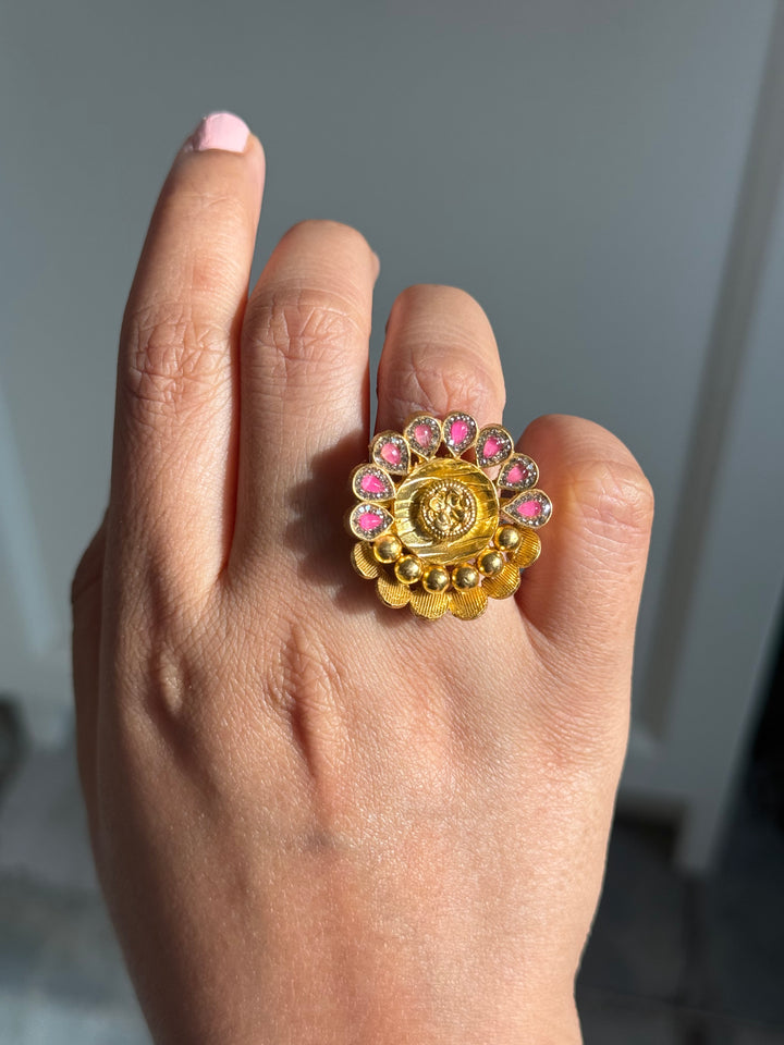 925 Silver Antique CZ Handmade Ring | Adjustable | SHIVKA