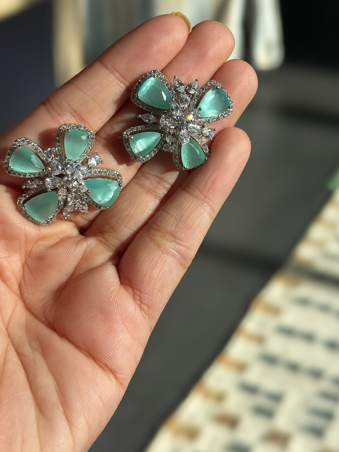 Mint Green CZ Studs