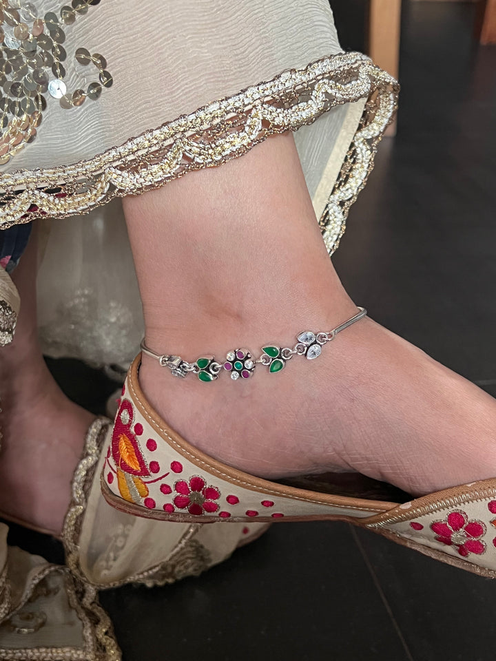 Pure 925 Silver Anklets- Set of 2