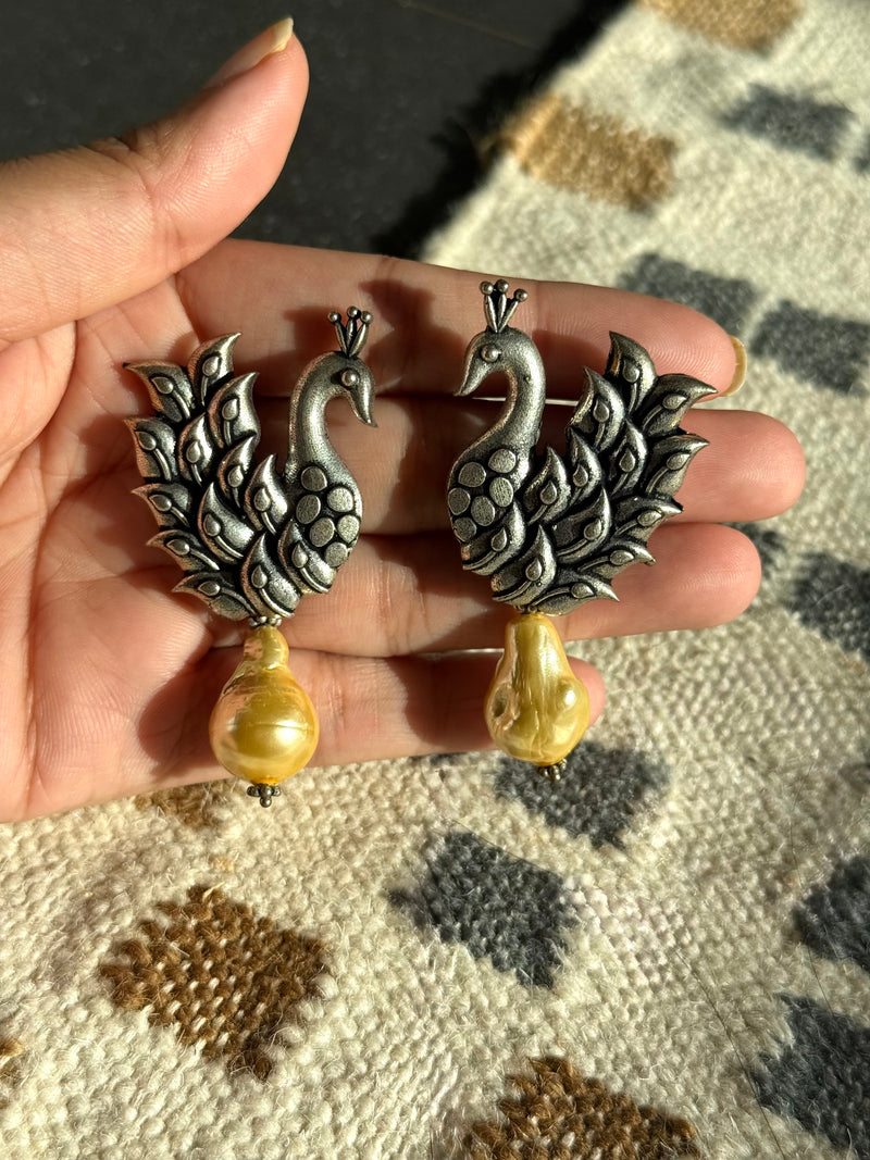 Statement Shell Drop Mayura Earrings