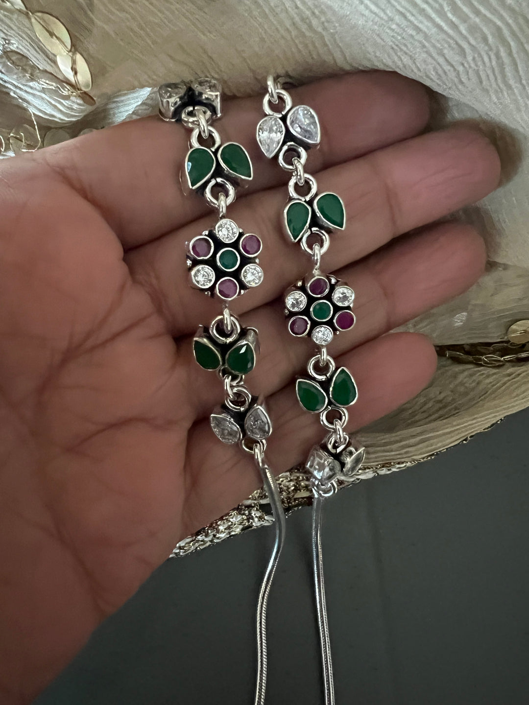 Pure 925 Silver Anklets- Set of 2