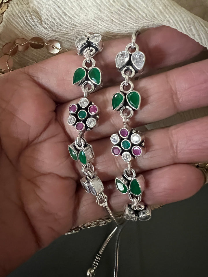 Pure 925 Silver Anklets- Set of 2