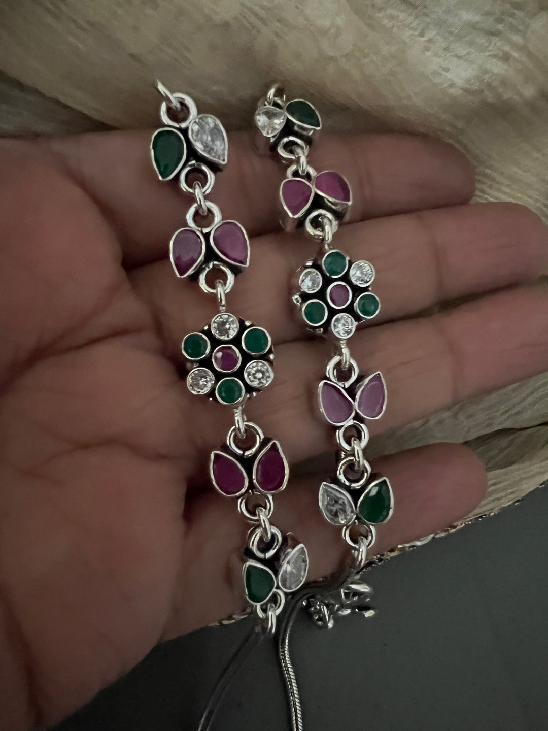 Pure 925 Silver Anklets- Set of 2