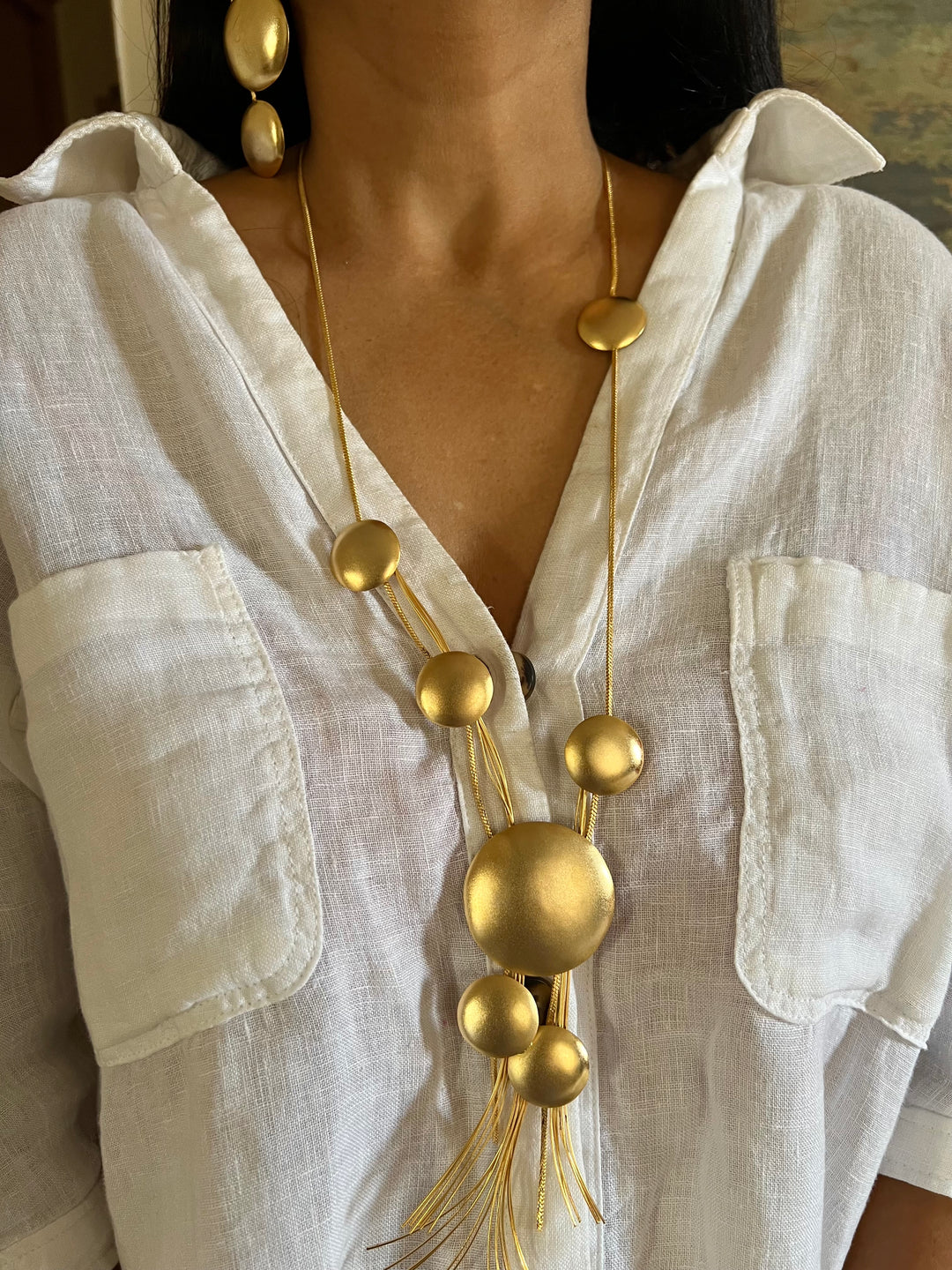 Asymmetric Designer Long Necklace Set - Unmatched Quality and Style