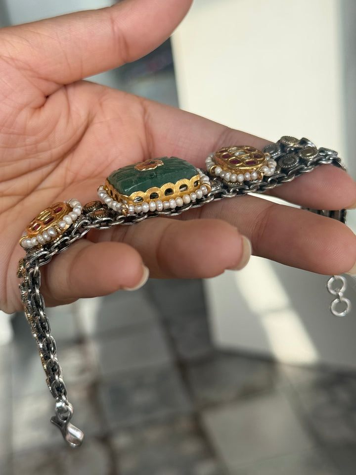 Handmade Vintage Victorian 925 Silver Bracelet