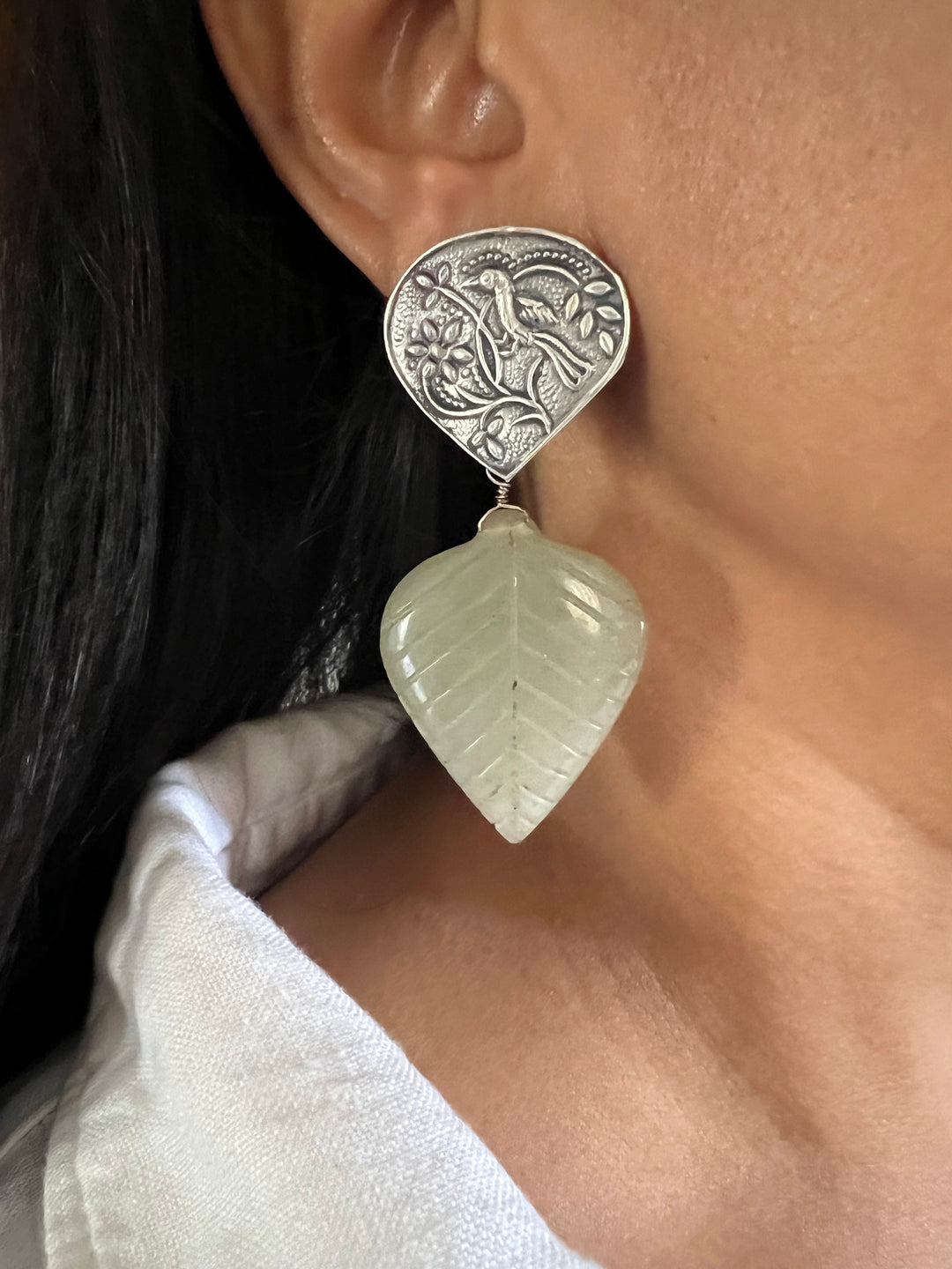 Carved Stone Tribal Earrings - Premium Quality, Exquisite Craftsmanship