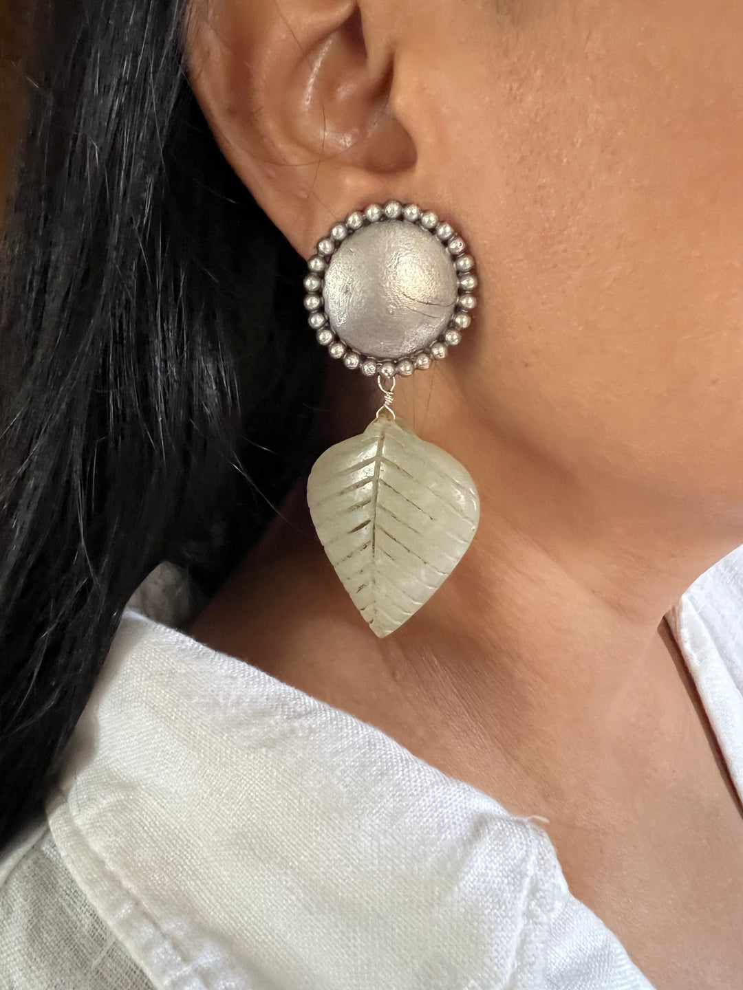 Carved Stone Tribal Earrings - Premium Quality, Exquisite Craftsmanship