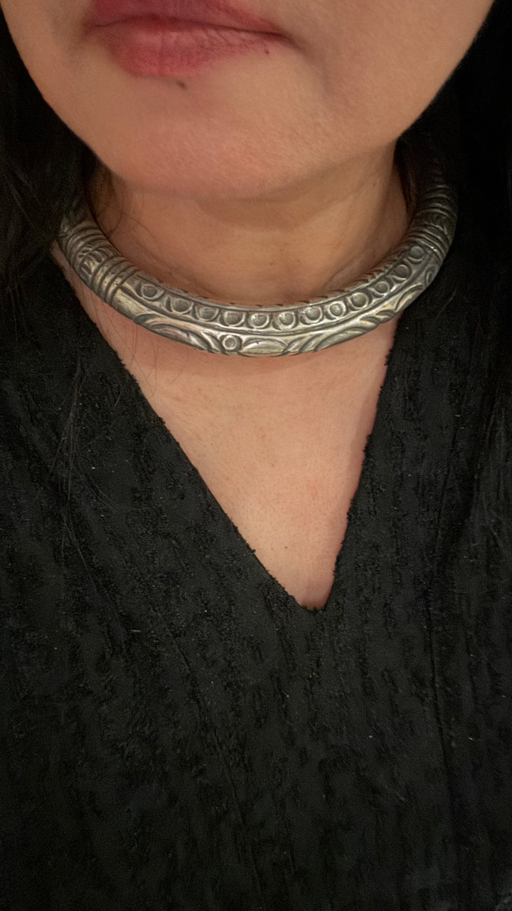 Antique Brass Hasli Necklace - A Timeless Masterpiece