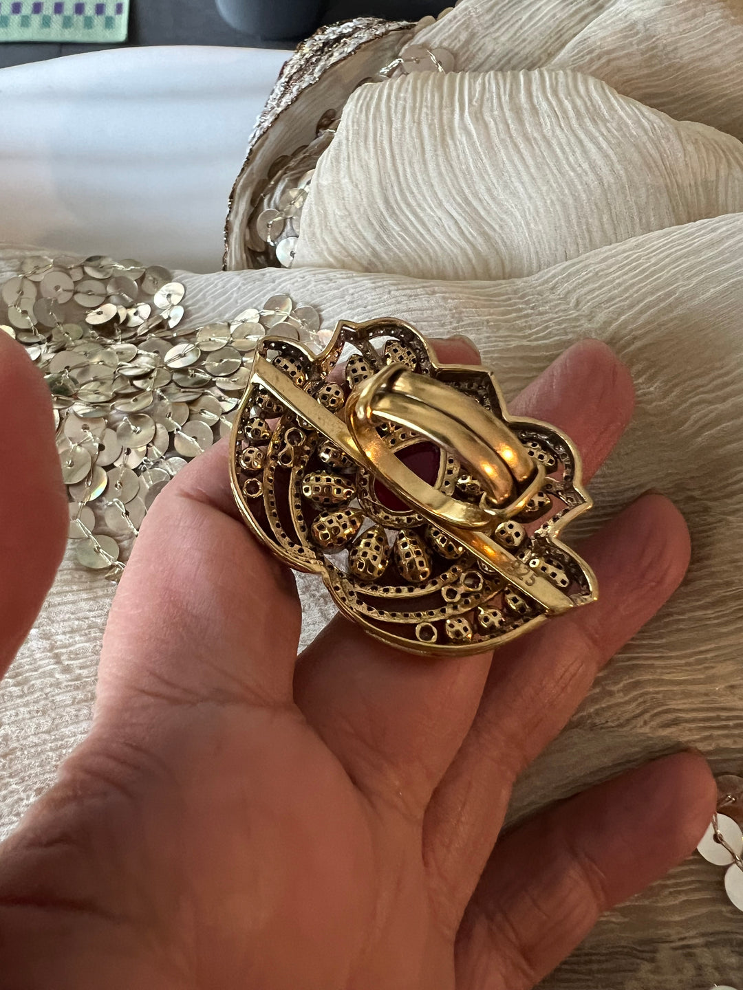 Lotus Polki Silver Ring - A Touch of Timeless Beauty