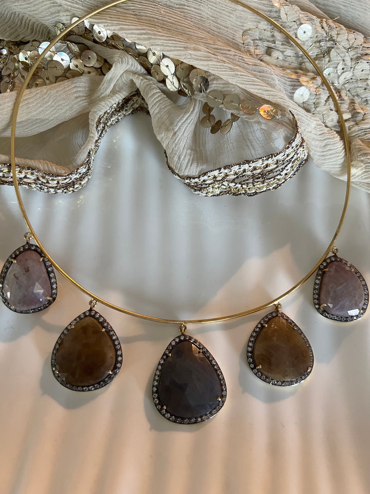 Multi Sapphire Silver Necklace Set - Unmatched Quality and Style