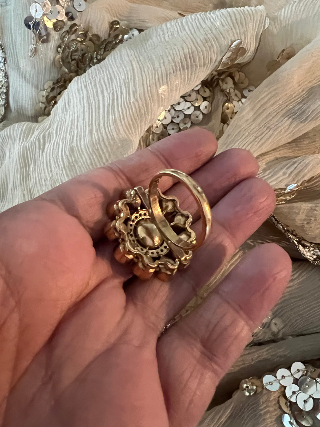 Polki Silver Ring - A Touch of Timeless Beauty