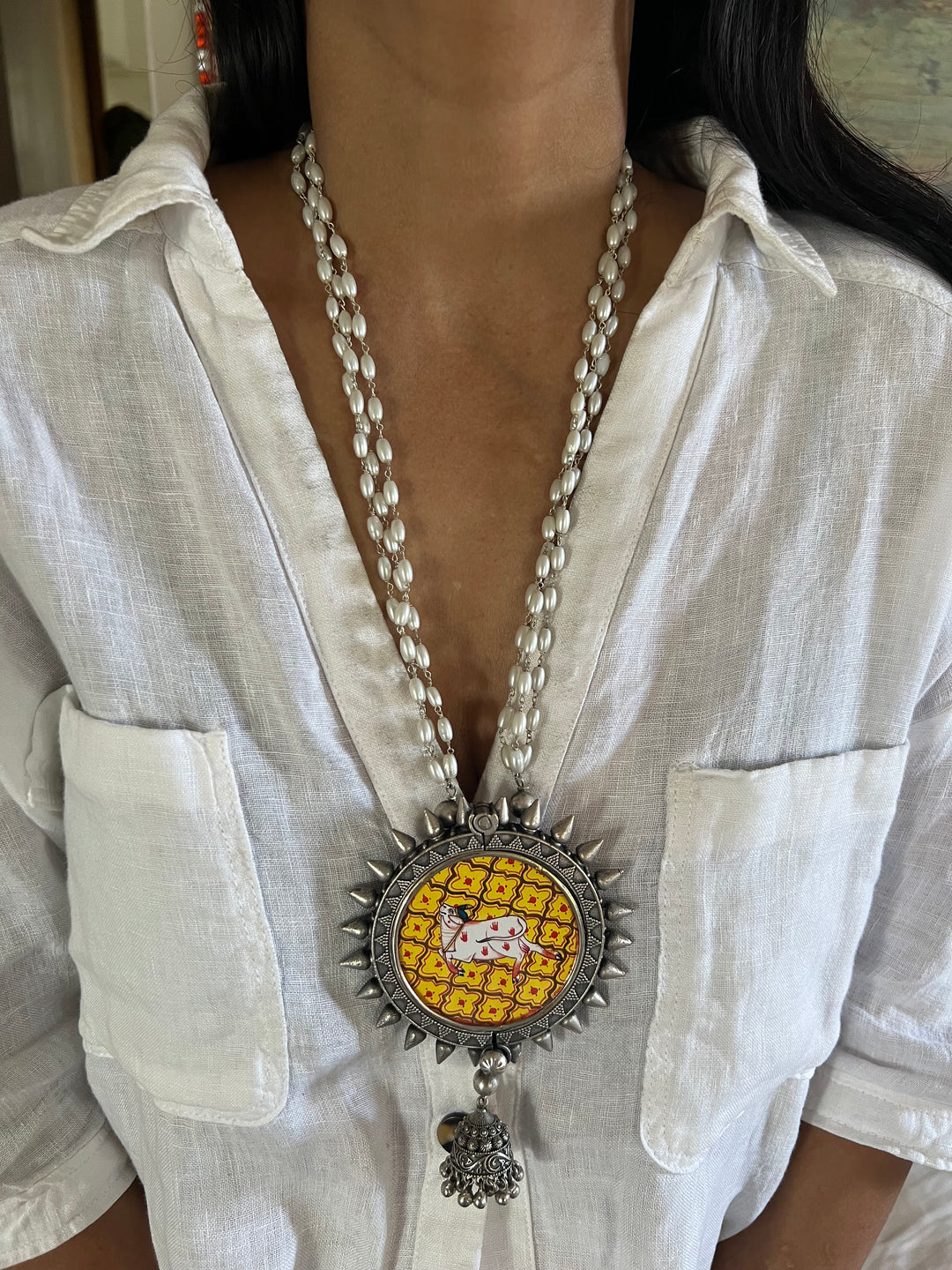 Antique Hand painted Pendant Necklace - Premium Quality Craftsmanship