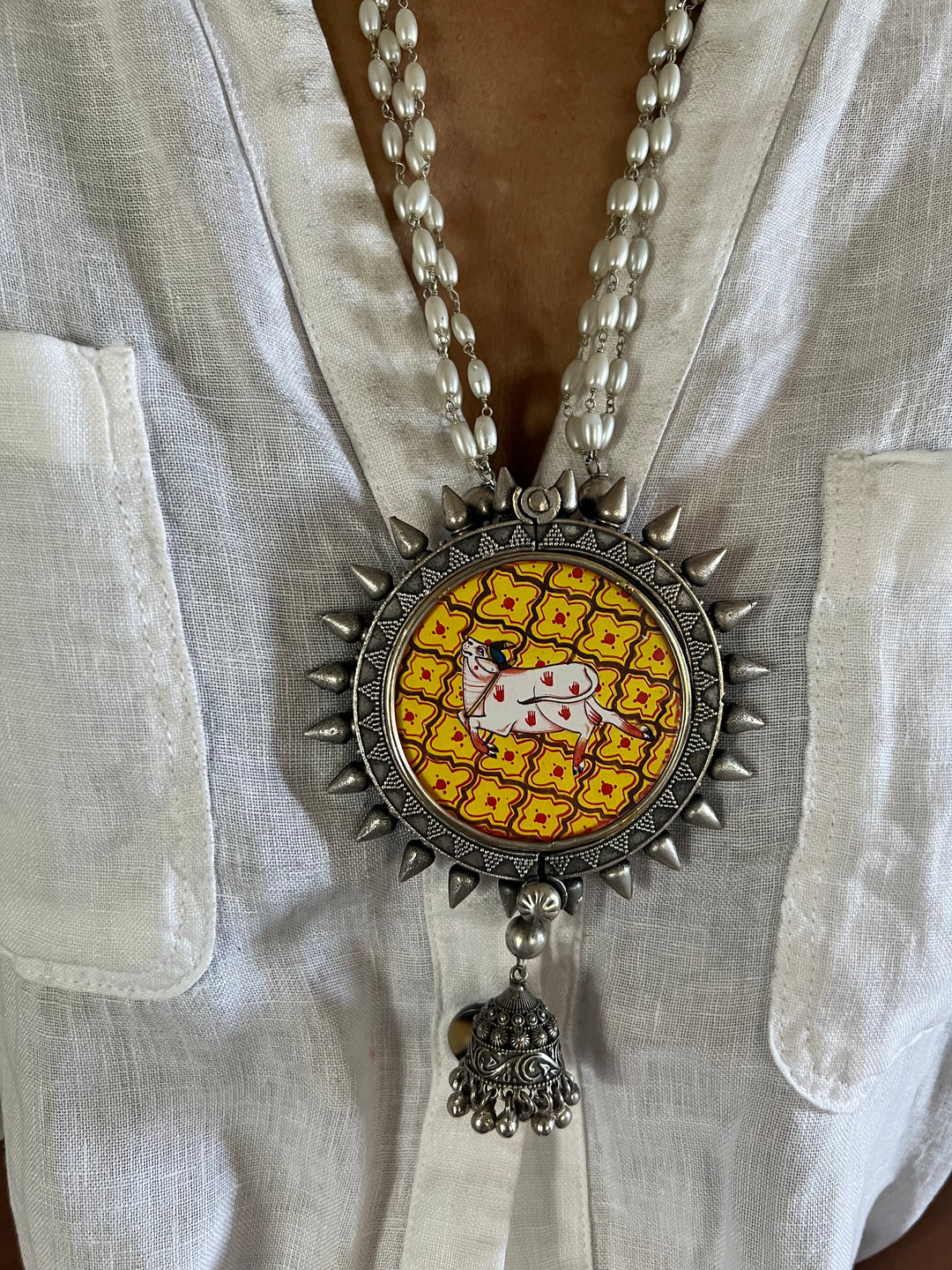 Antique Hand painted Pendant Necklace - Premium Quality Craftsmanship