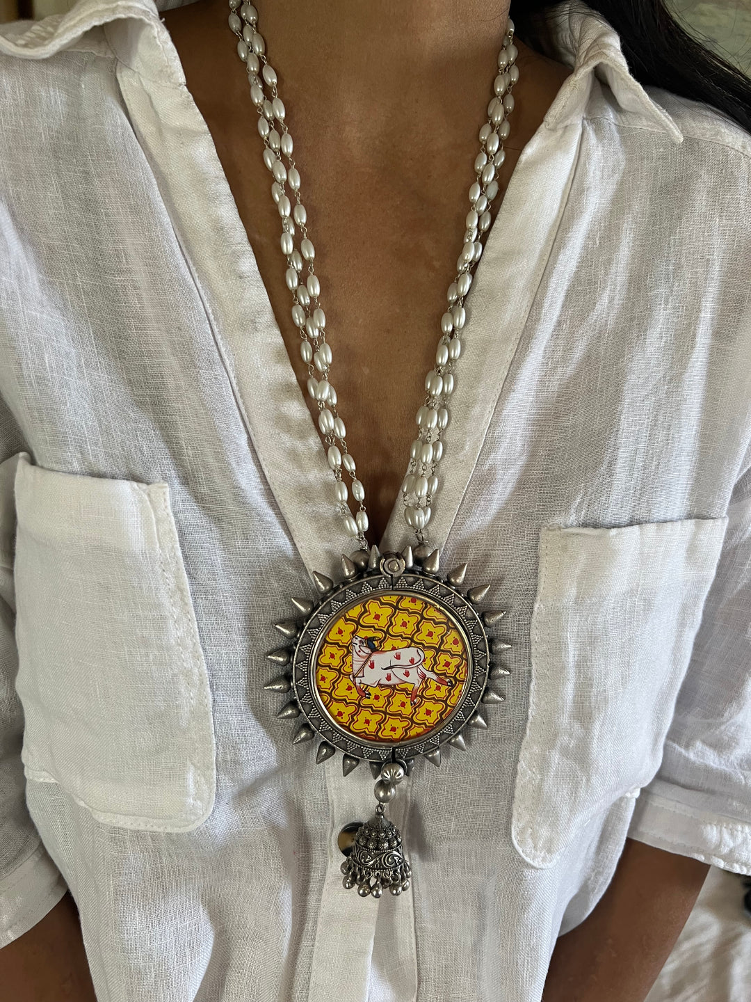 Antique Hand painted Pendant Necklace - Premium Quality Craftsmanship